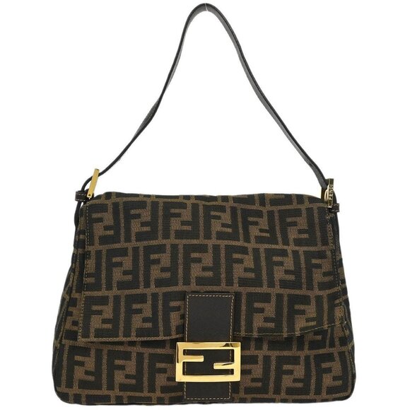 Fendi Brown Canvas Zucca Mamma Baguette Handbag 196118 - Picture 1 of 9